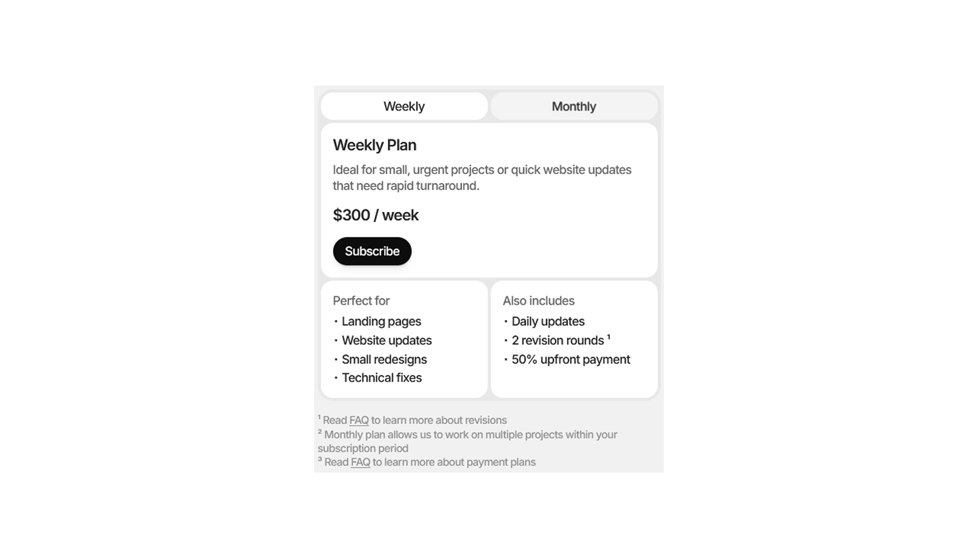Pricing Page