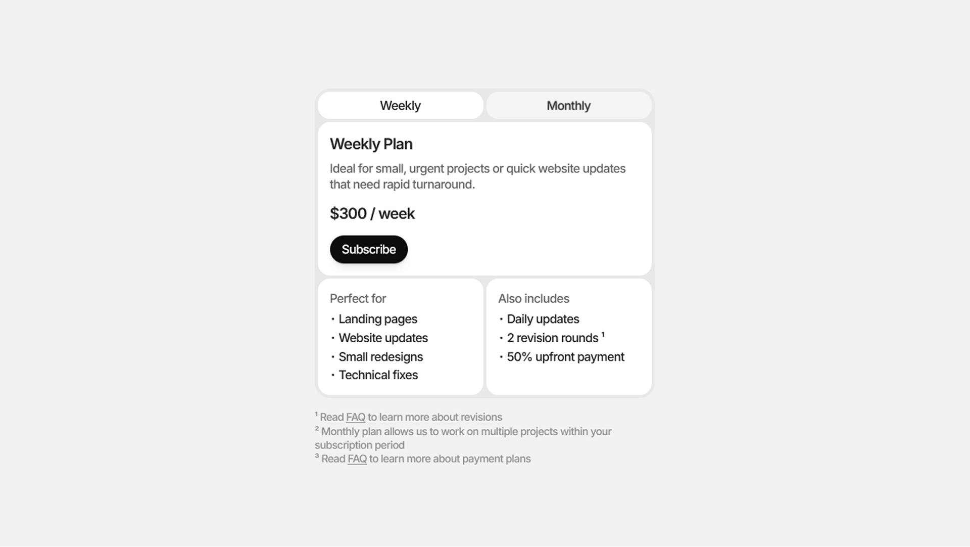 Pricing Page